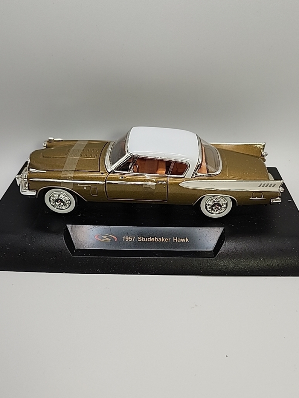 1957 Studebaker Hawk Diecast Model - Gold & White